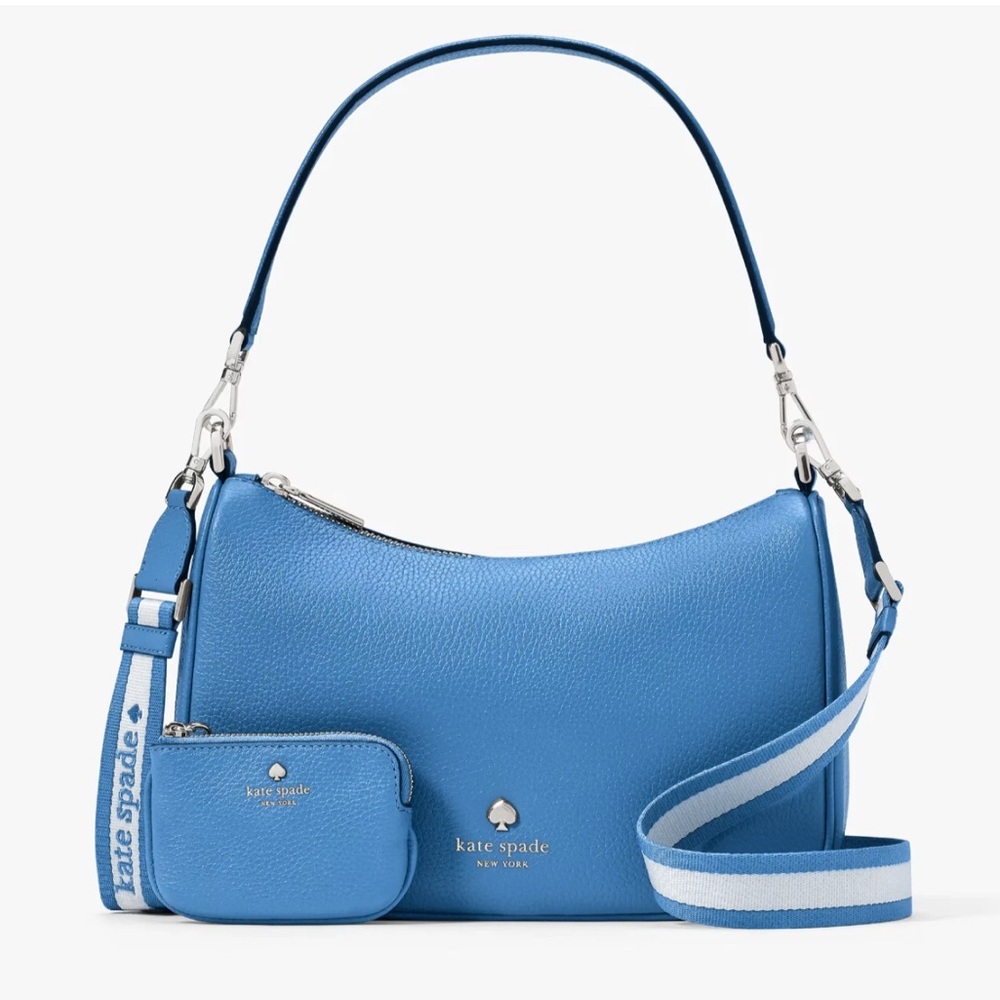 New Kate Spade Emma Medium Shoulder Bag Pebble Leather Tide Pool